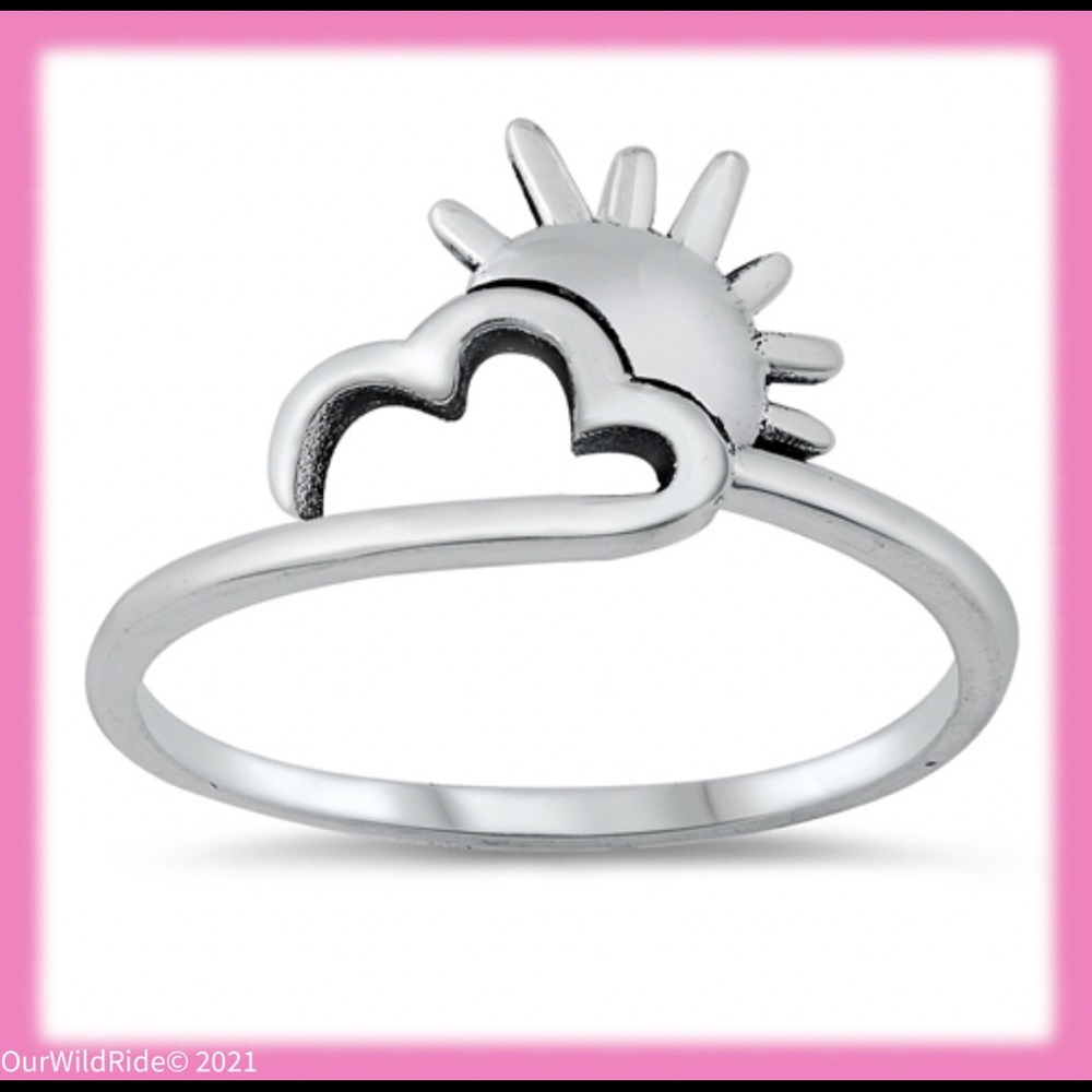 Sterling Silver Sun‎ & Cloud Ring